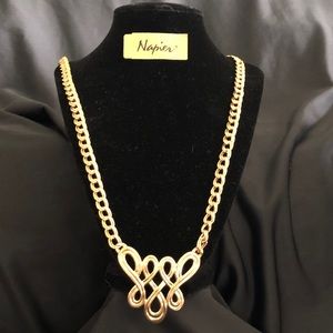 Napier gold emblem necklace